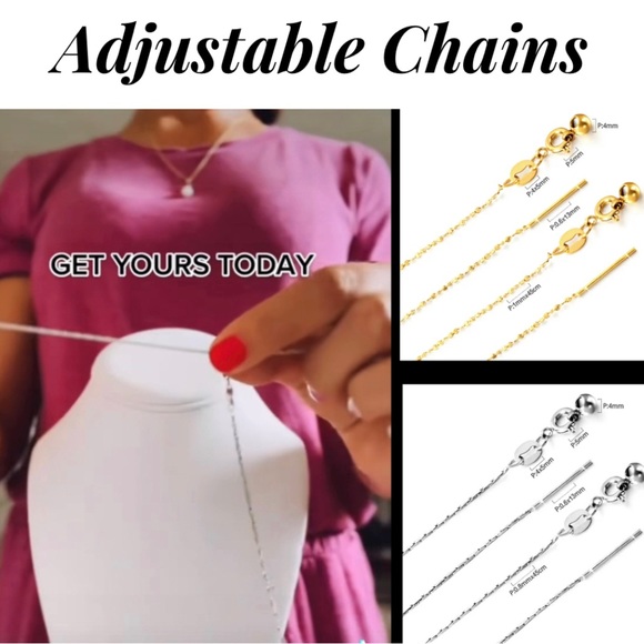 Stainless Steel Sliding Clasp Adjustable Necklace - Picture 1 of 9